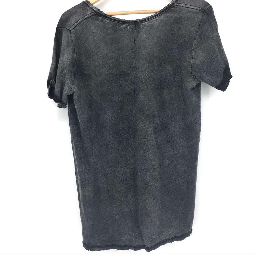 Free People Saturday Lace Trim Linen Blend Tee NWT - Picture 4 of 6
